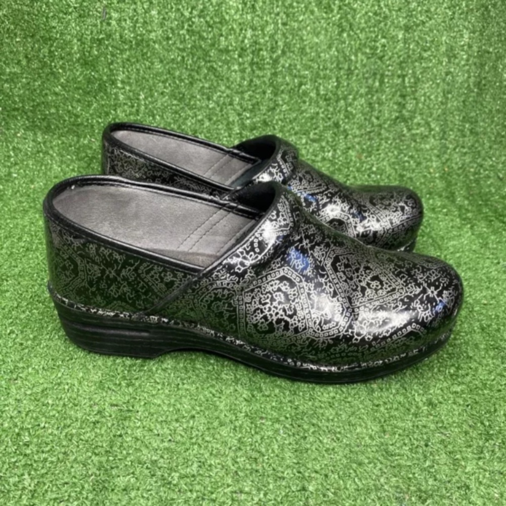 Dansko XP 2.0 Black Silver Women's Nursing Shoes Clogs‎ US 11.5 / 12 Excel Cond
